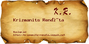 Krizmanits Renáta névjegykártya